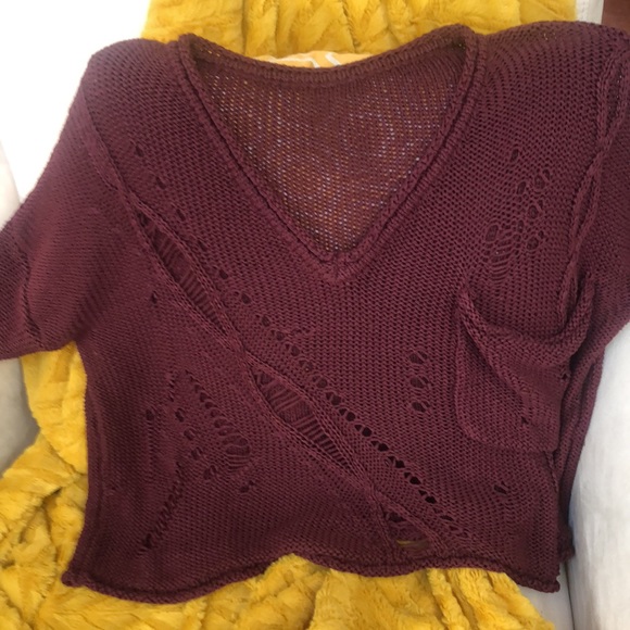 Free People v-neck cropped wool sweater/top - Picture 6 of 6